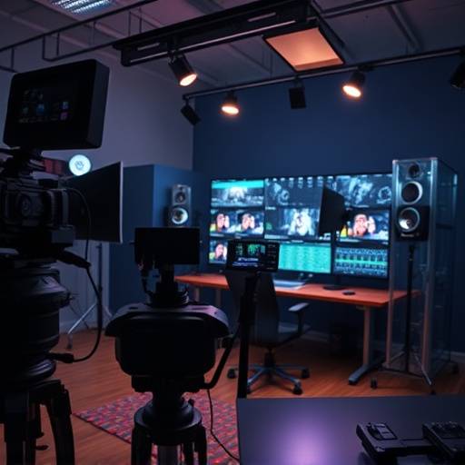Edición de video en una sala de postproducción
