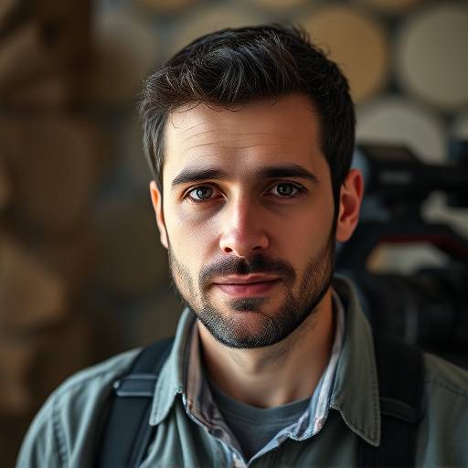 Retrato de Javier López, camarógrafo principal de Visionaria Films.